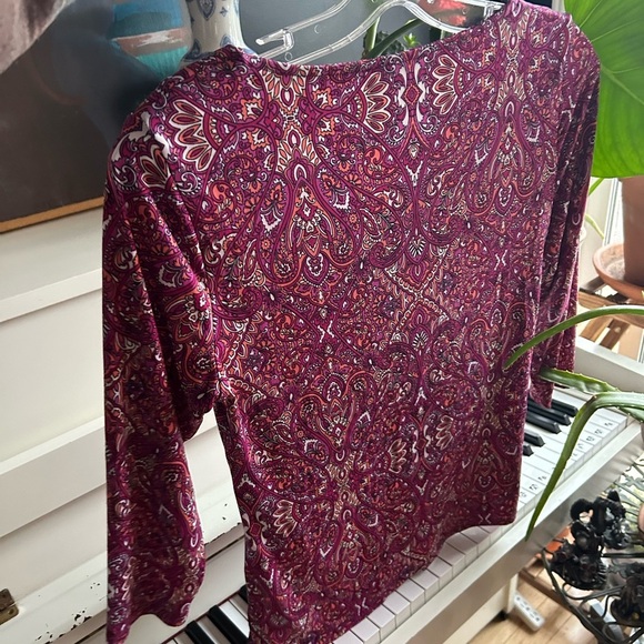Laura petites Paisley V-Neck Women's Top XS - Picture 11 of 15